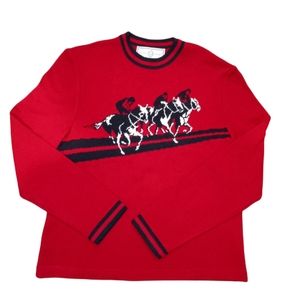 ST JOHN SPORT Vintage Designer Sport by Marie Gray Derby Red Sweater.